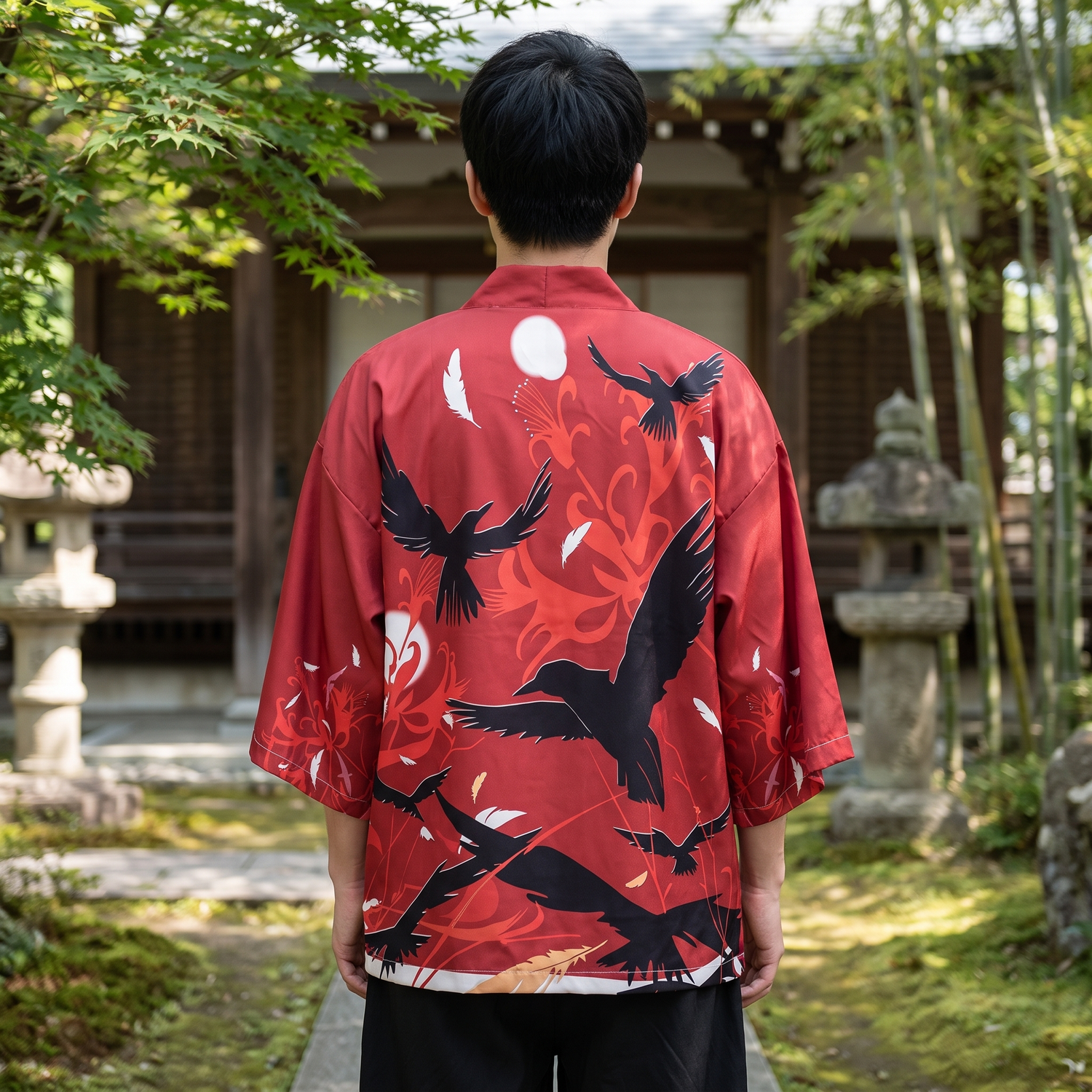 Kimono Streetwear Pájaro Negro
