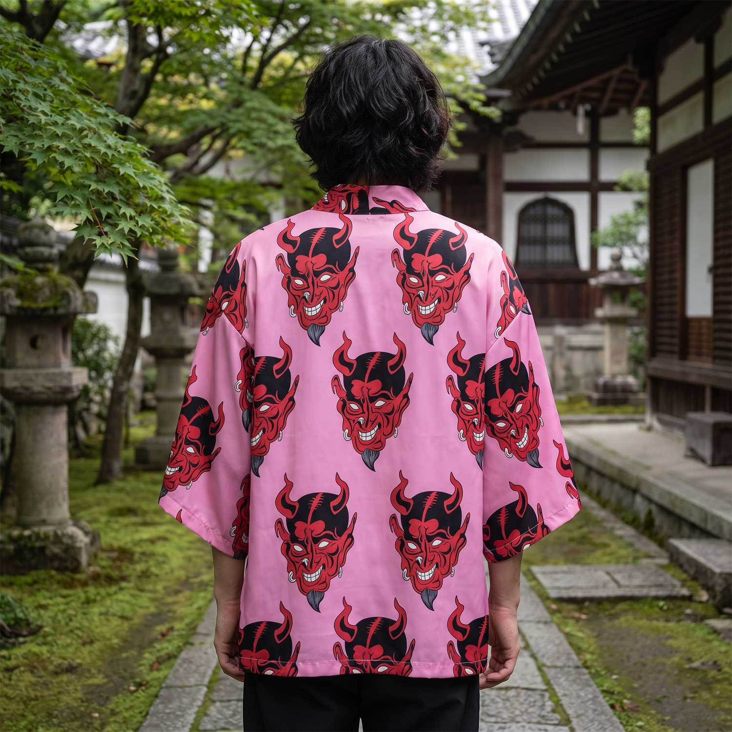 Pink Demon Kimono Cardigan