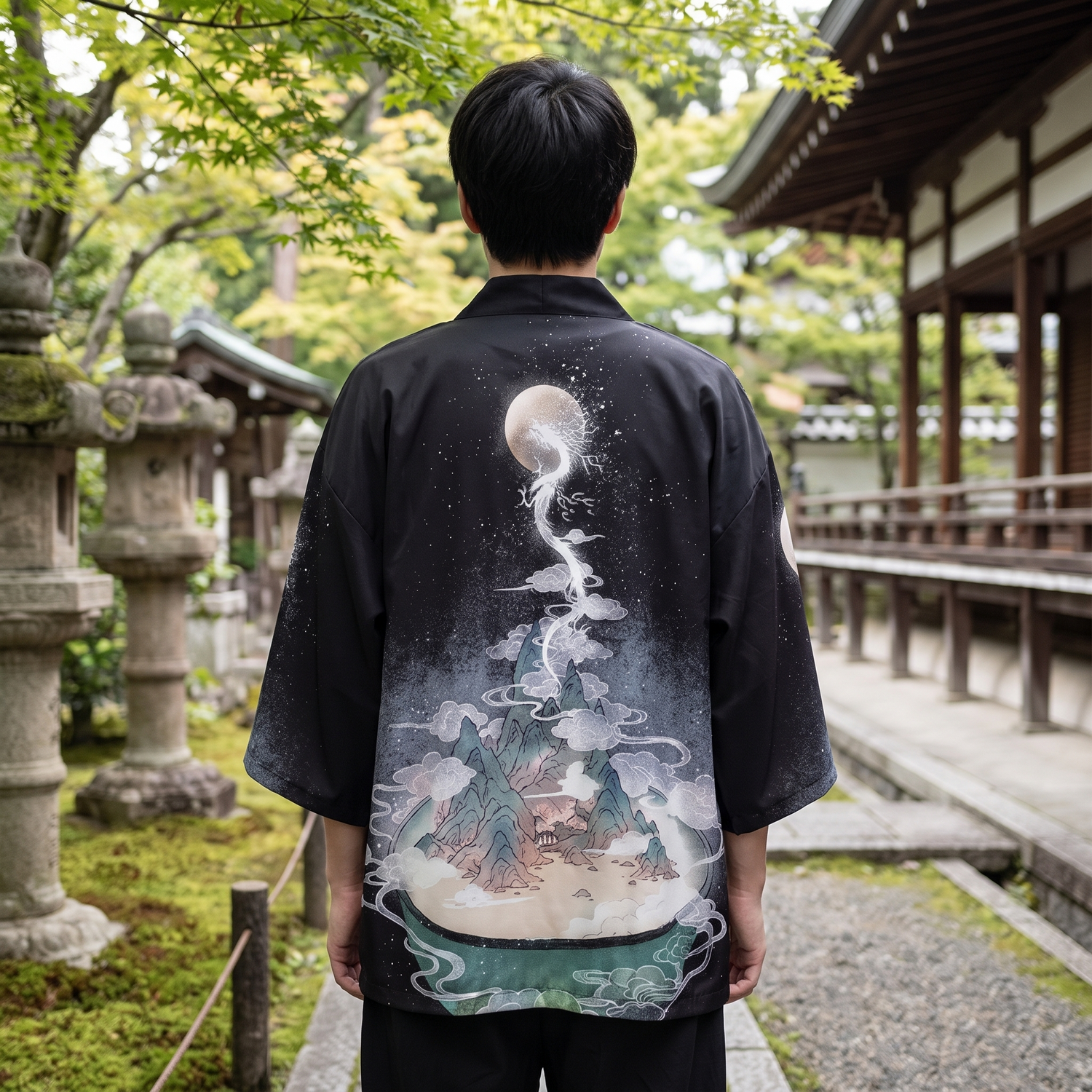 Korean Streetwear Landscape Kimono