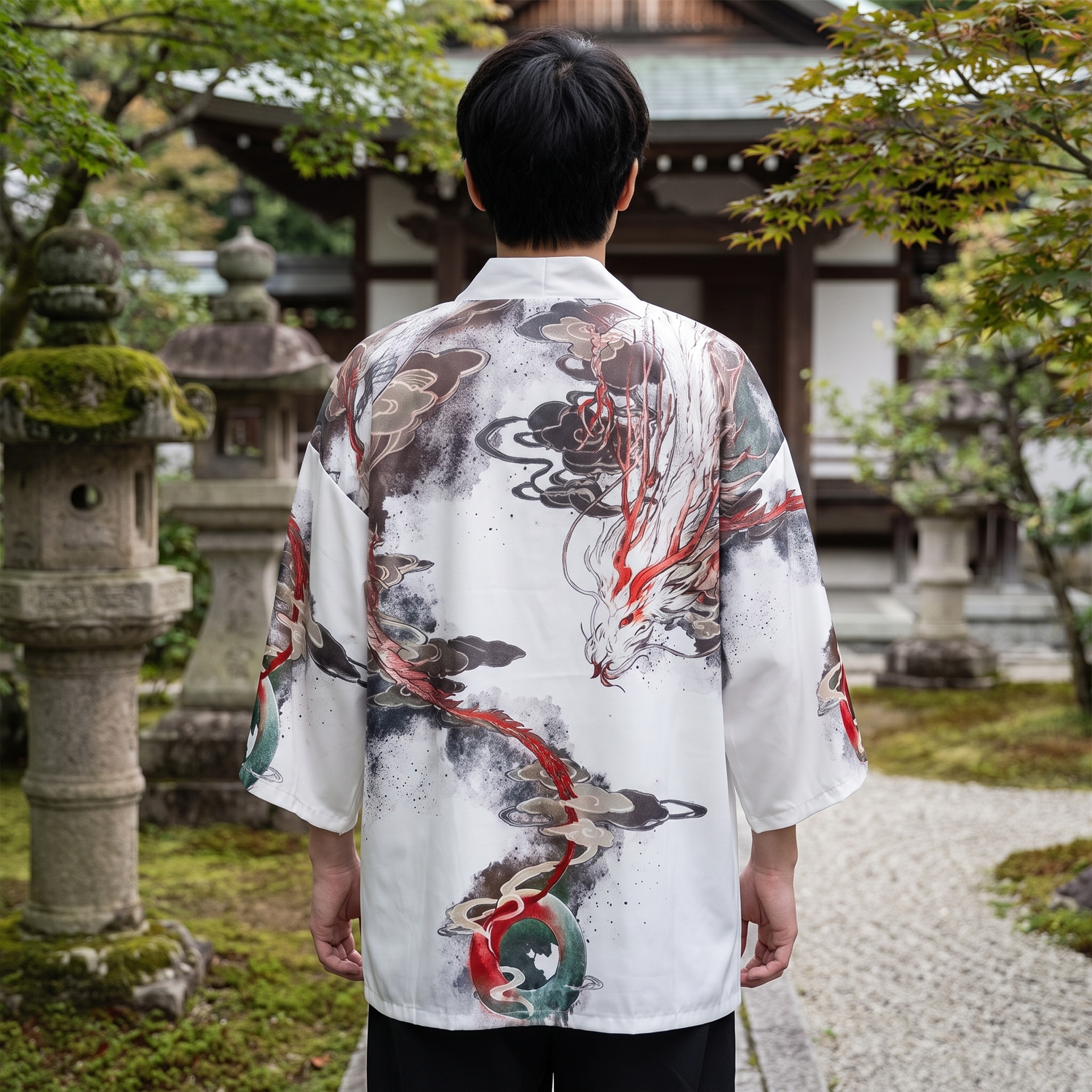 Crimson Dragon Kimono Cardigan