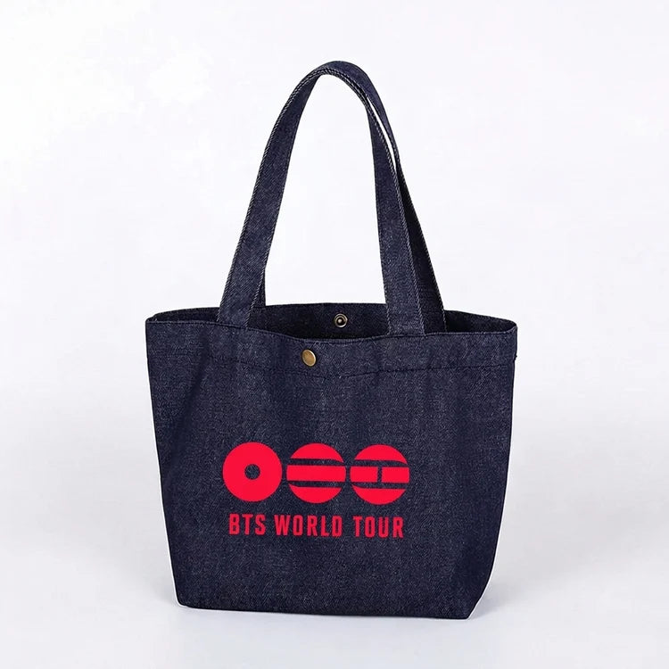 BTS World Tour Denim Tote Bag