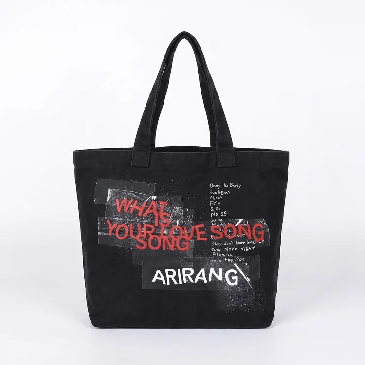 BTS ARIRANG Black Tote Bag