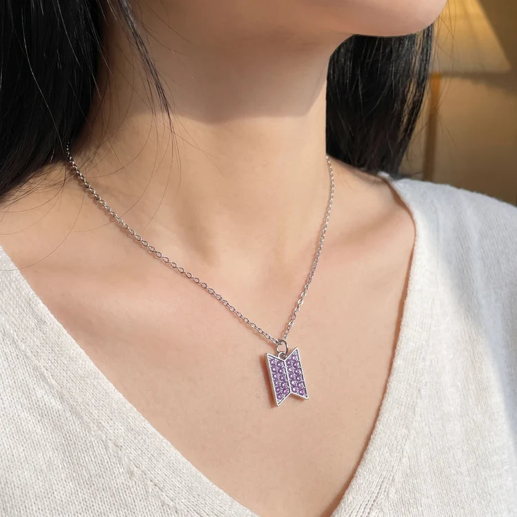 BTS Purple Logo Necklace
