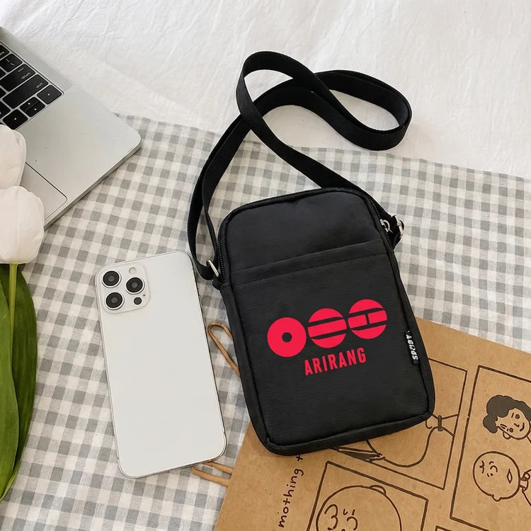 BTS Arirang Red Logo Phone Bag