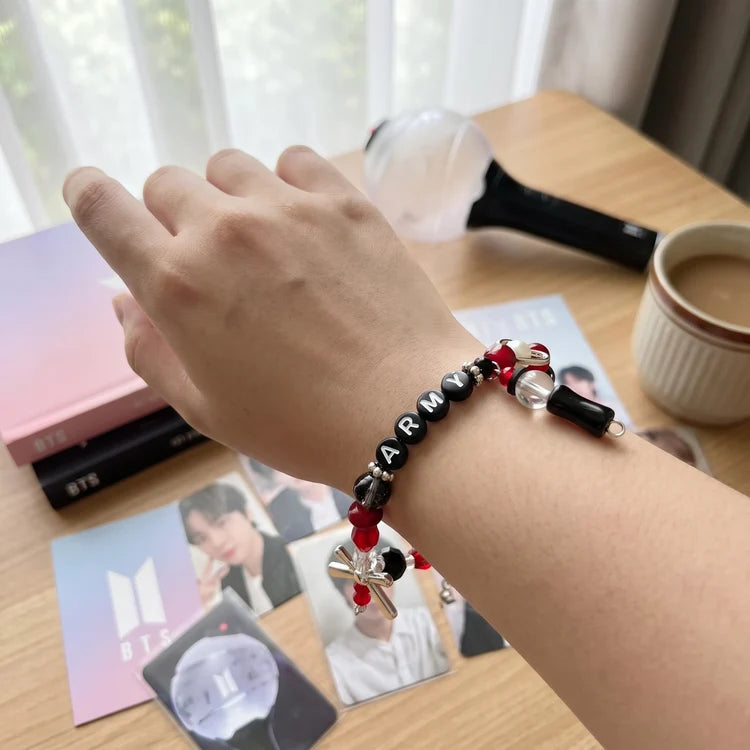 BTS ARMY Adjustable Beaded Bracelet