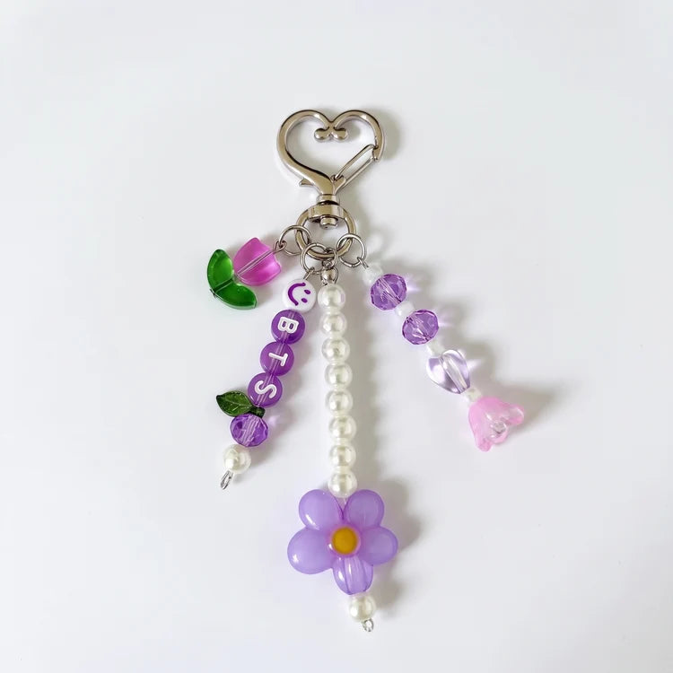 BTS Purple Flower Keychain