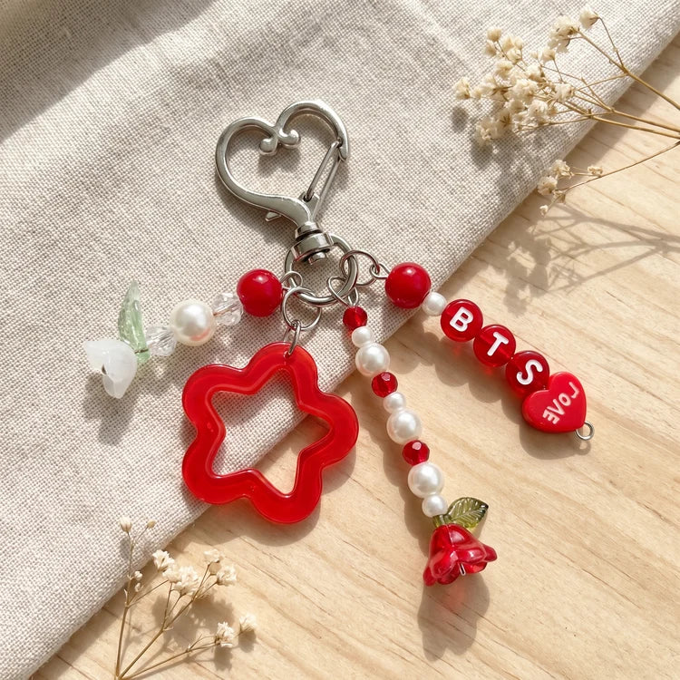 BTS K-Pop Beaded Bag Charm