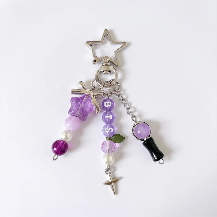BTS Purple Lightstick Charm Keychain