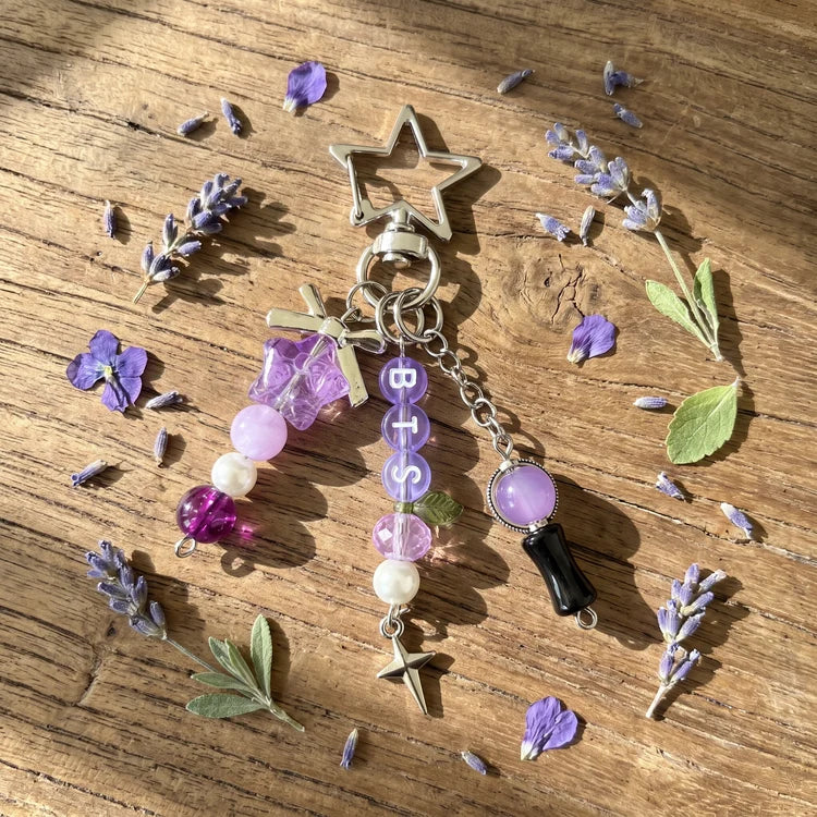 BTS Purple Lightstick Charm Keychain