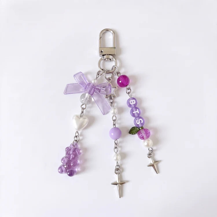 BTS Fan Keyring With Bow Charm