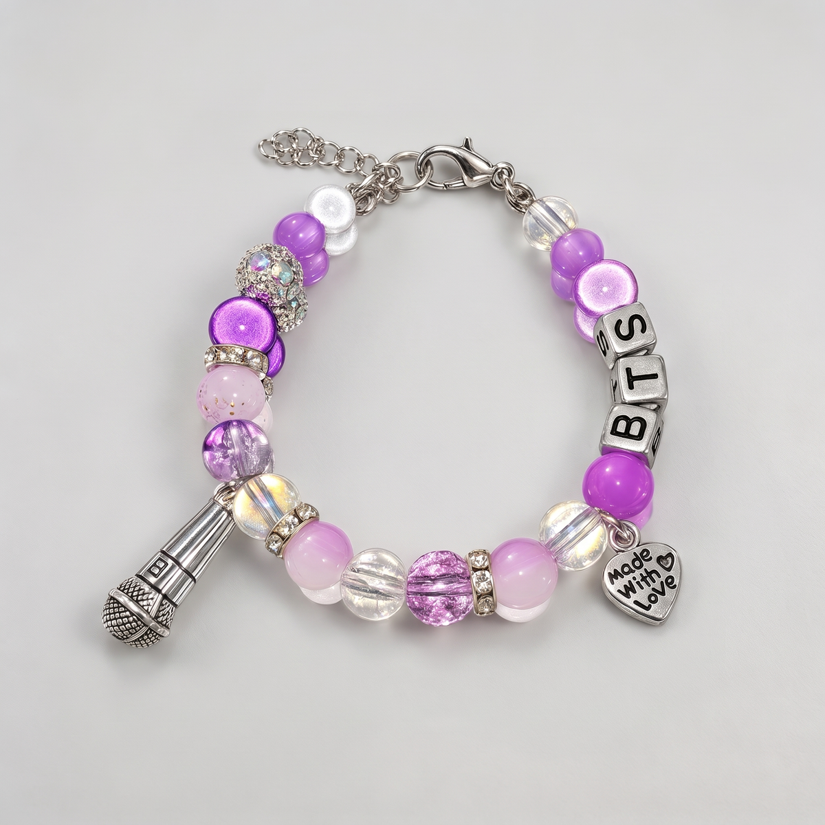 BTS Bracelet with Microphone Charm