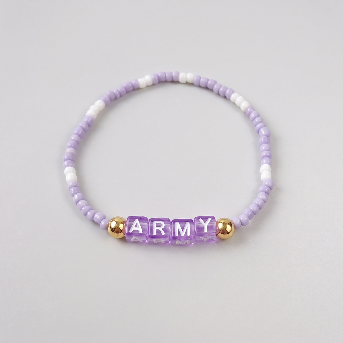 BTS ARMY Purple Beaded Bracelet