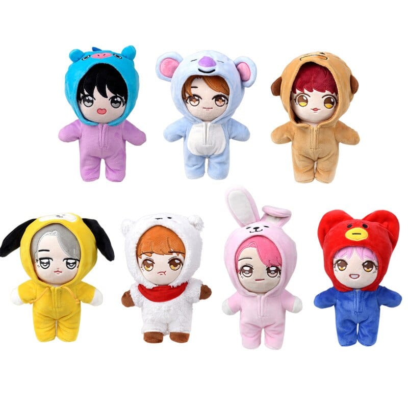 Kpop Bangtan Boys Doll Proof Jung Kook Suga Jimin Jin RM J-Hope V Dress Up Plush Stuffed Dolls Cartoon Figure Toy 20cm