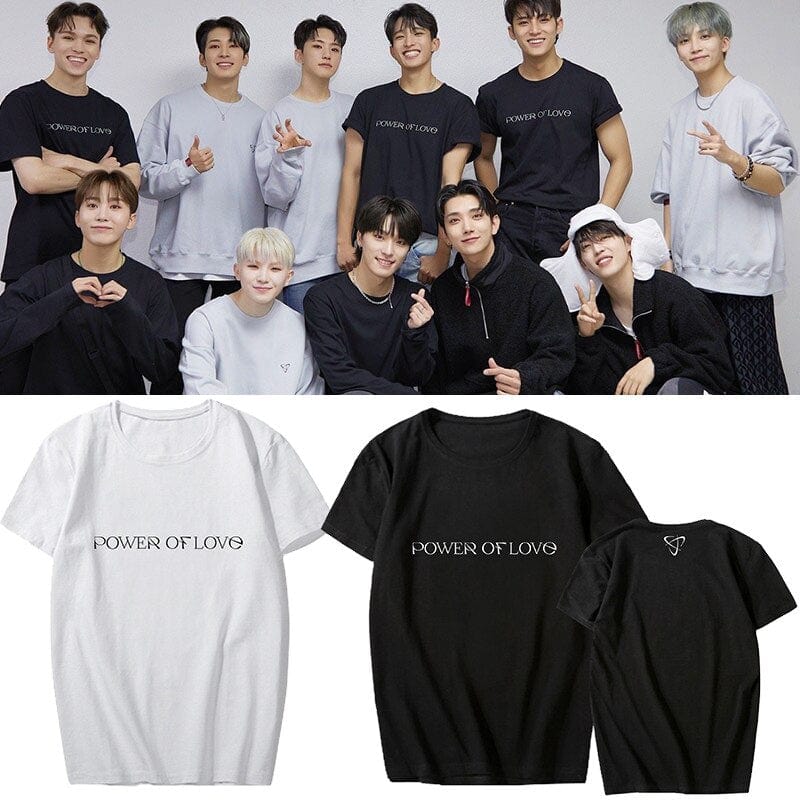 Kpop SEVENTEEN CONCERT POWER OF LOVE T-Shirt Same Style Short Sleeves Tee Cotton