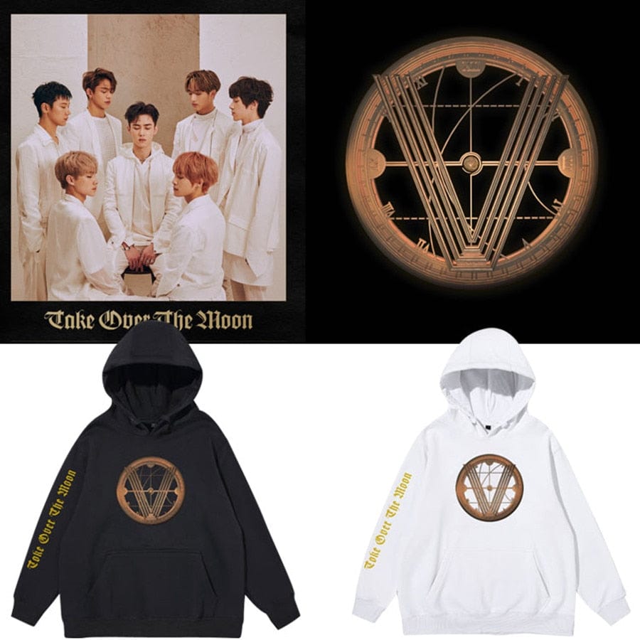 Kpop WayV KUN Ten WINWIN LUCAS YANGYANG HENDERY Album Take Over The Moon Style Unisex Fan Hoodie Pullover Coat Hoodies Clothes