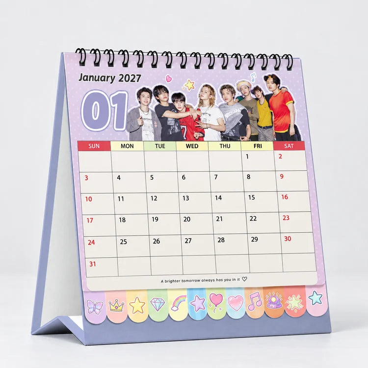 Bts Pink Desk Calendar 2027