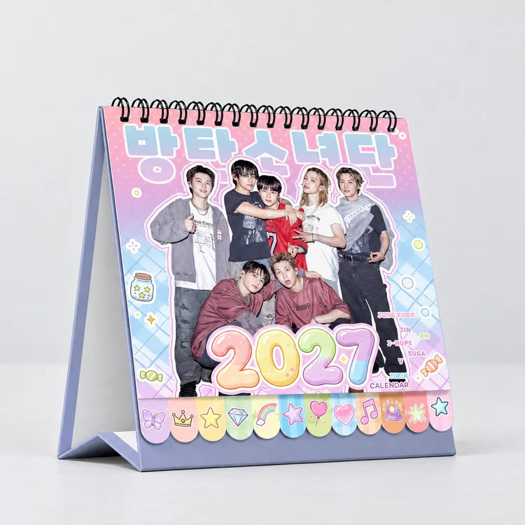 Bts Pink Desk Calendar 2027