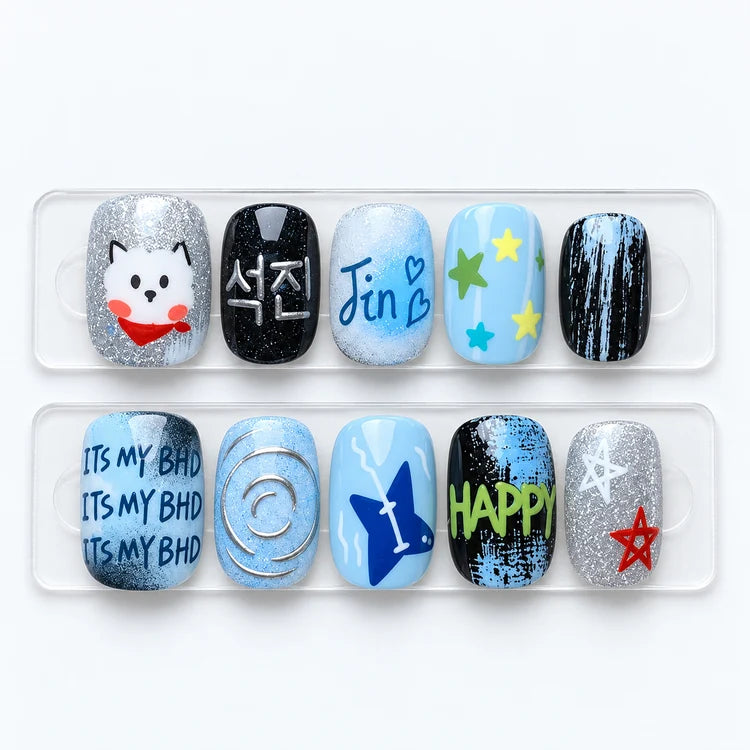 BTS Jin And RJ Press-On Nails