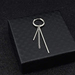 Men Women Punk Earrings Stainless Steel Ear Clip Tassel Long Chain Hip-hop Street Pop Ear Guys Jewelry Hipster Rock Stud Earring