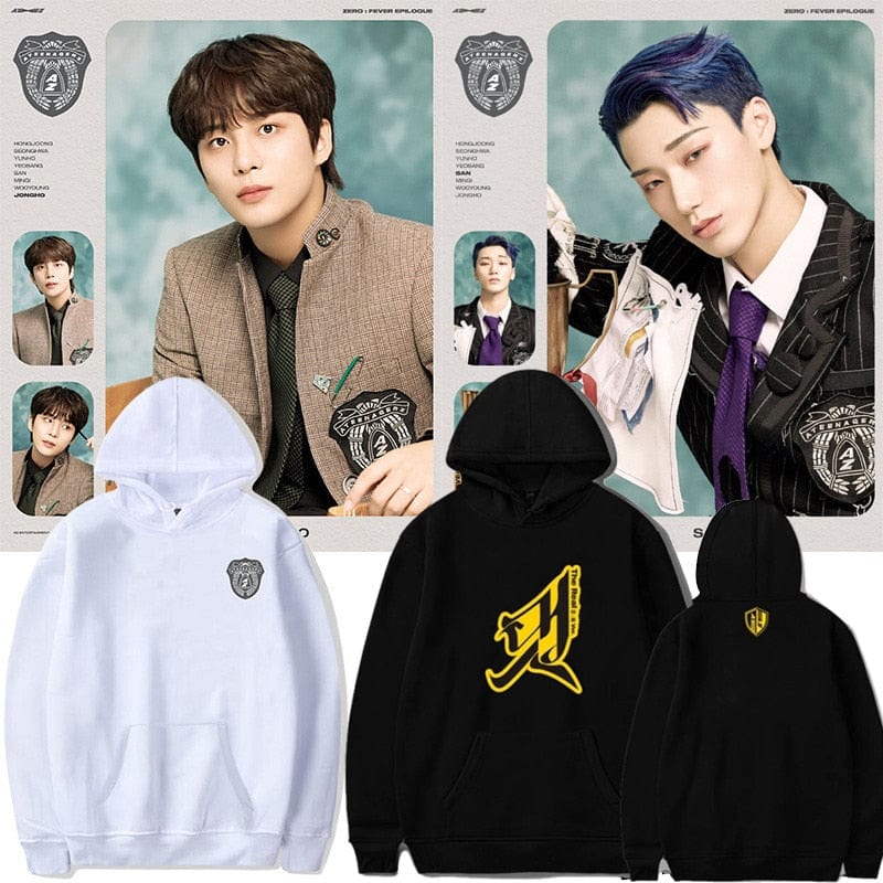 KPOP ATEEZ ZERO FEVER EPILOGUE THE REAL Hoodie Pullover Sweatshirt Coat A TEEnager Z Hongjoong Seonghwa Yeosang Wooyoung Cotton