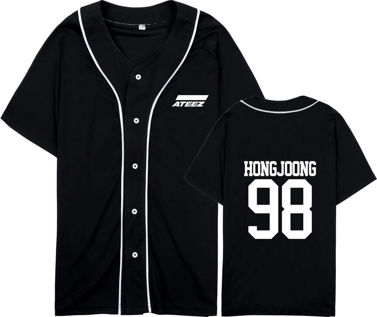 Summer T-shirt Casual Cardigan Streetwear ATEEZ Oversized Baseball Shirt ATINY Hongjoong Seonghwa Yunho Yeosang Mingi Wooyoung