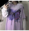 T-Shirt Long Purple Papillon