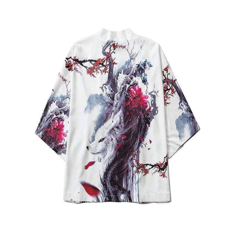 Veste Kimono Streetwear Blanc